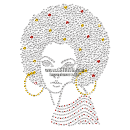 Afro Gorgeous Rhinestone Transfer For Shirts